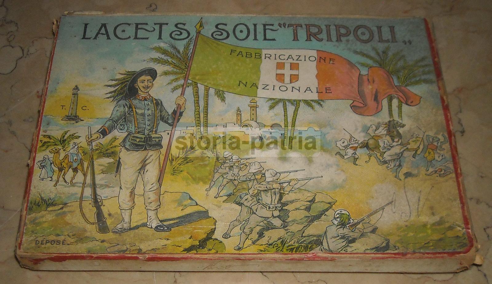 Africa, Colonie, Tripoli, Bersaglieri, Tricolore Italiano, Scatola Pubblicitaria, Rara immagine 1