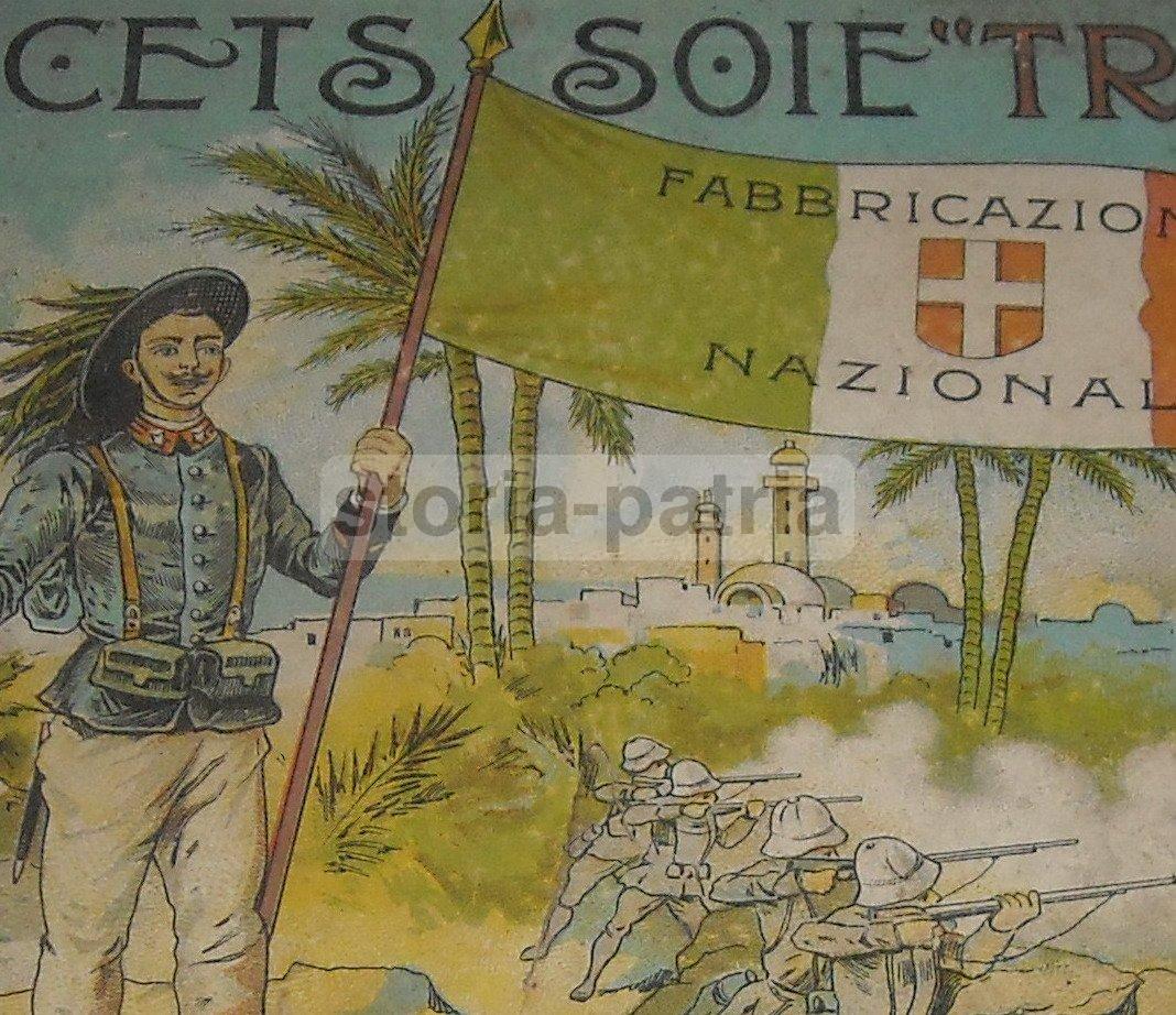 Africa, Colonie, Tripoli, Bersaglieri, Tricolore Italiano, Scatola Pubblicitaria, Rara immagine 2