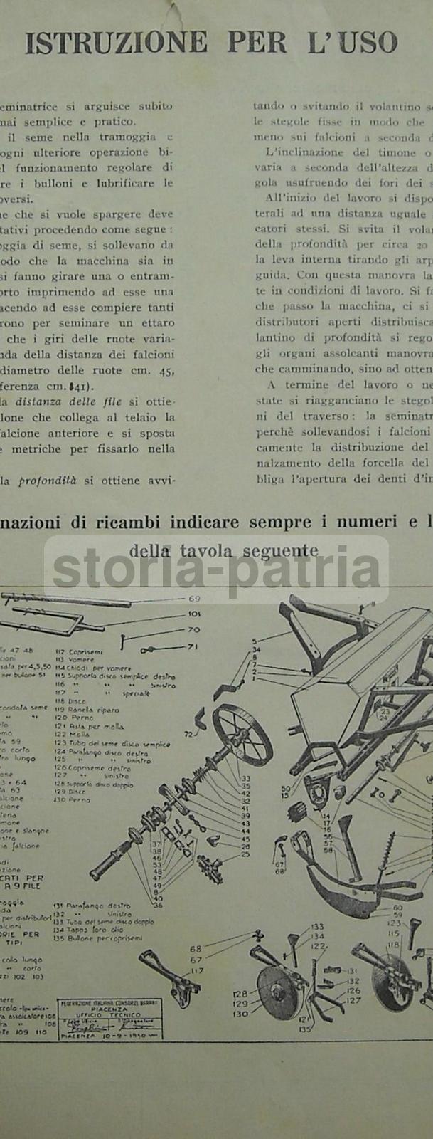 Agraria, Tecnica, Macchine Agricole, Seminatrice Longhini, Piacenza, Pubblicitaria immagine 2