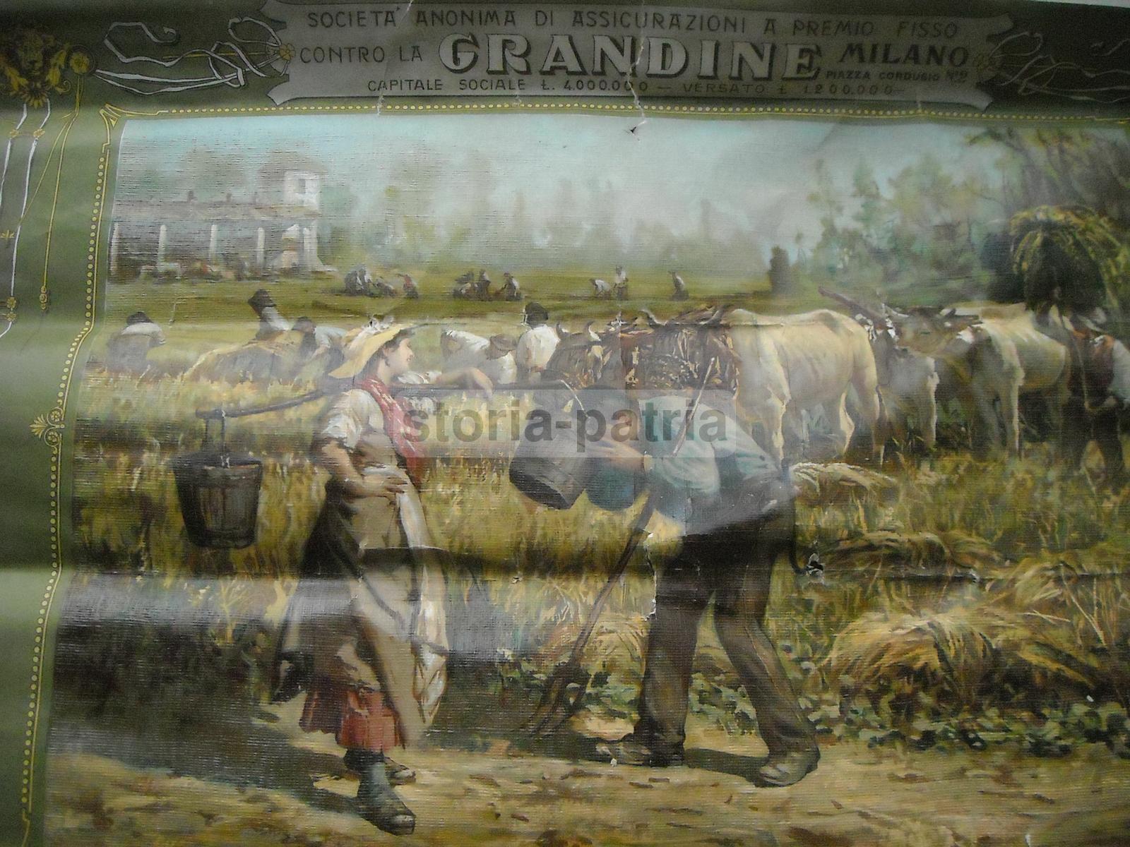 Agricoltura, Assicurazione Grandine, Generali, Grande Pubblicitaria, Calendario, 1907 immagine 6