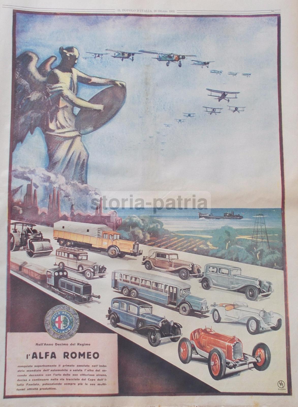 Assicurazioni, Ina, Grande Stampa Pubblicitaria, Famiglia, Motori, Alfa Romeo, Auto immagine 1