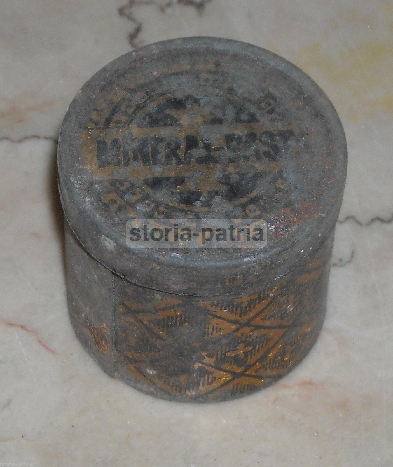 Astuccio d'Epoca, Chimica, Minerale, Grazioso Barattolino Cromolitografato, Latta immagine 1