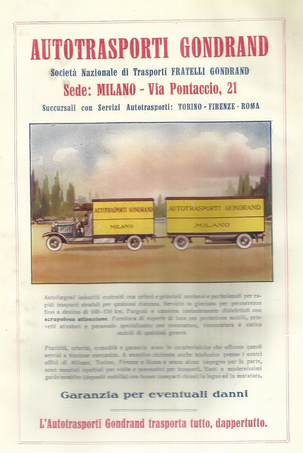 Automobili, Pneumatici, Michelin, Bibendum, Bella Pubblicitaria, Trasporti Gondrand immagine 1