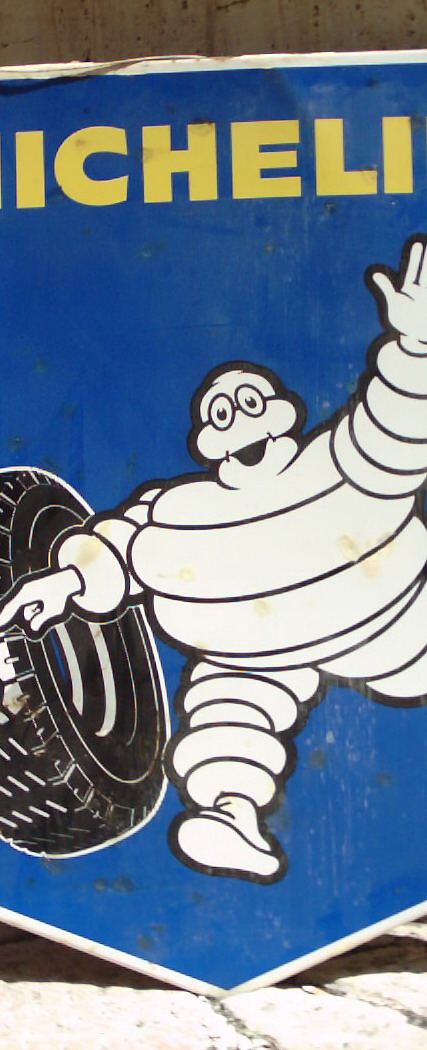 Automobili, Pneumatici, Michelin, Bibendum, Decorativa Targa Pubblicitaria, Enorme immagine 1