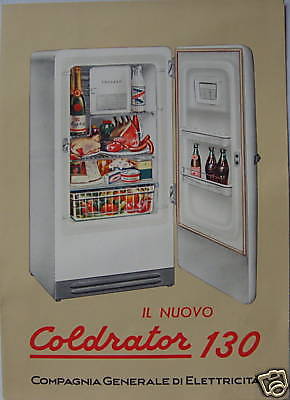 Cge, Frigorifero Coldrator, Cucina, Cibi, Elettricita, Raro immagine 1