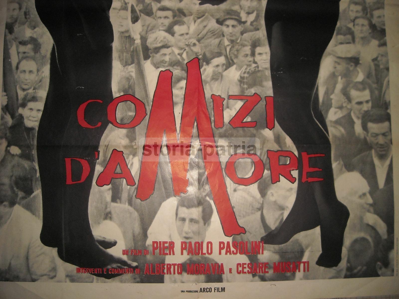 Cinema Darte, Pasolini, Comizi Damore, Moravia, Musatti, Bini, Grande Raro Manifesto immagine 2