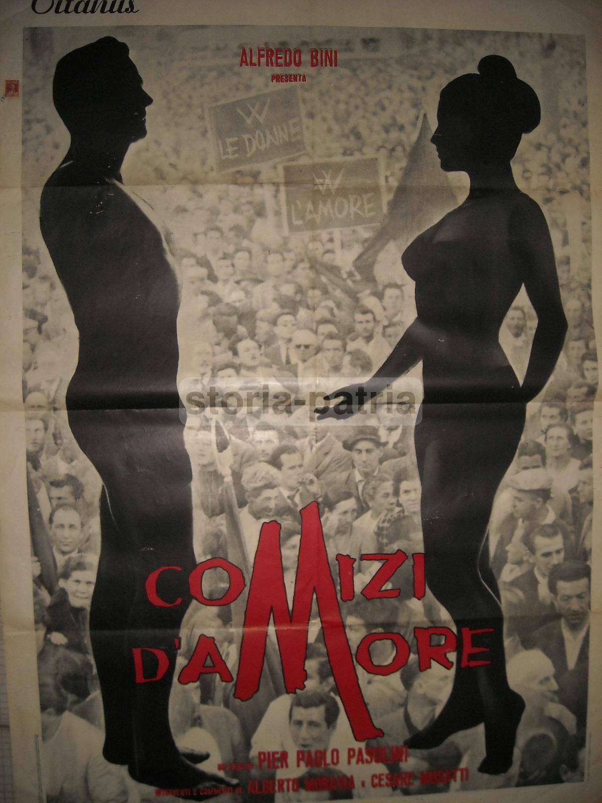 Cinema Darte, Pasolini, Comizi Damore, Moravia, Musatti, Bini, Grande Raro Manifesto immagine 4