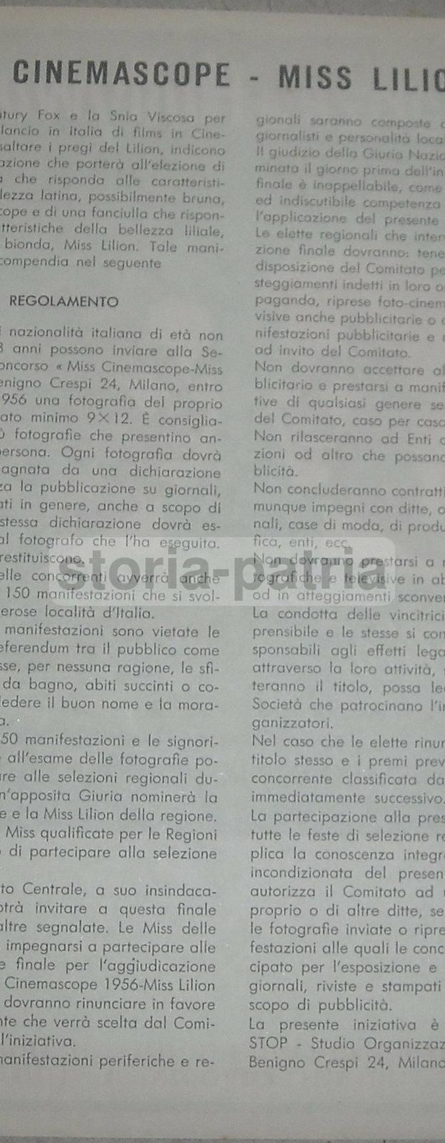 Cinema, Spettacolo, Lilion, Cinemascope, Snia Viscosa, Aerolinee Sas, Biancheria, 1956 immagine 3
