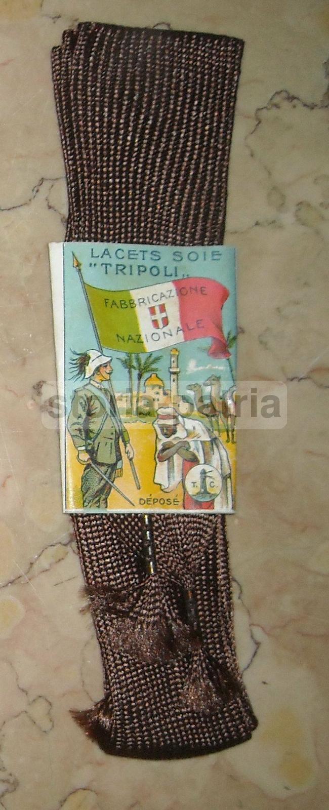 Colonie, Libia, Tripoli, Militaria, Grande Guerra, Tricolore, Antico Laccio Tessuto immagine 1