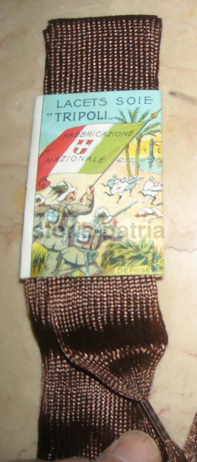 Colonie, Libia, Tripoli, Militaria, Grande Guerra, Tricolore, Raro Antico Laccio Seta immagine 1
