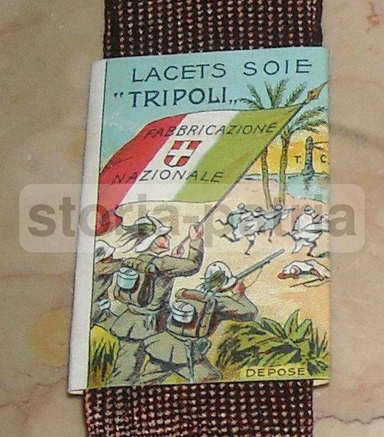 Colonie, Libia, Tripoli, Militaria, Grande Guerra, Tricolore, Raro Antico Laccio Seta immagine 3