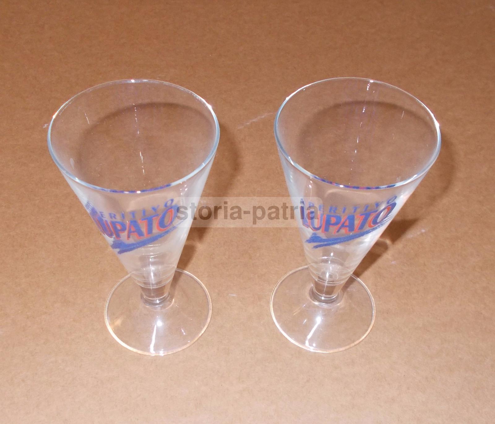 Coppia Di Bicchieri Pubblicitari, Forma A Calice, Vetri Da Collezione, Decorativi immagine 1