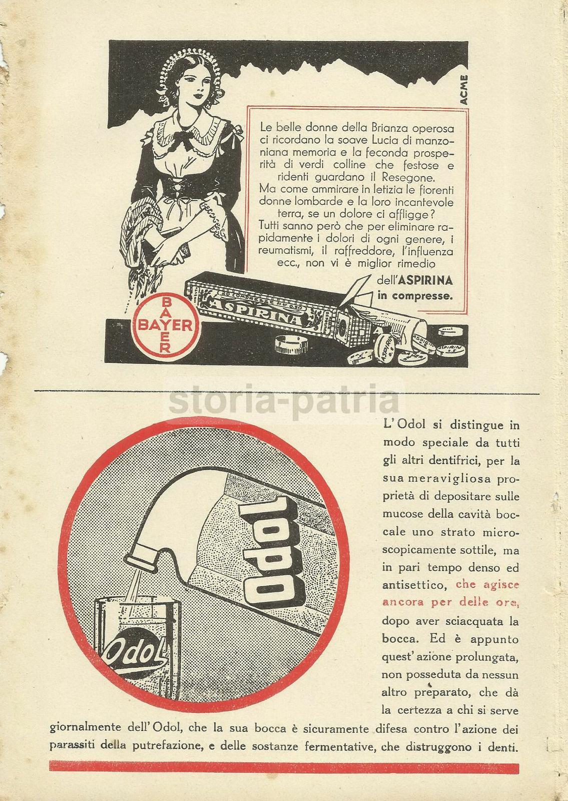 Cucina, Gastronomia, Olio Dante, Camuzzi, Crimella, Dentifricio Odol, Aspirina, d'Epoca immagine 1