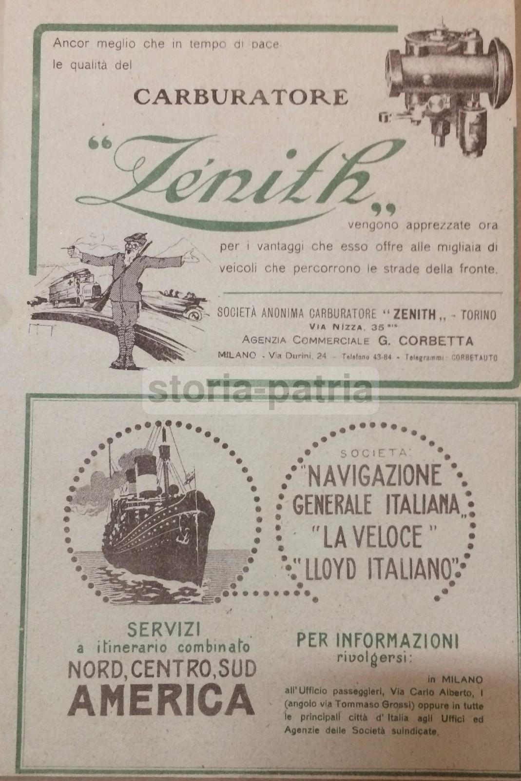 Elettricita, Accumulatori Tudor, Aviazione, Carburatore Zenith, Navigazione, America immagine 1