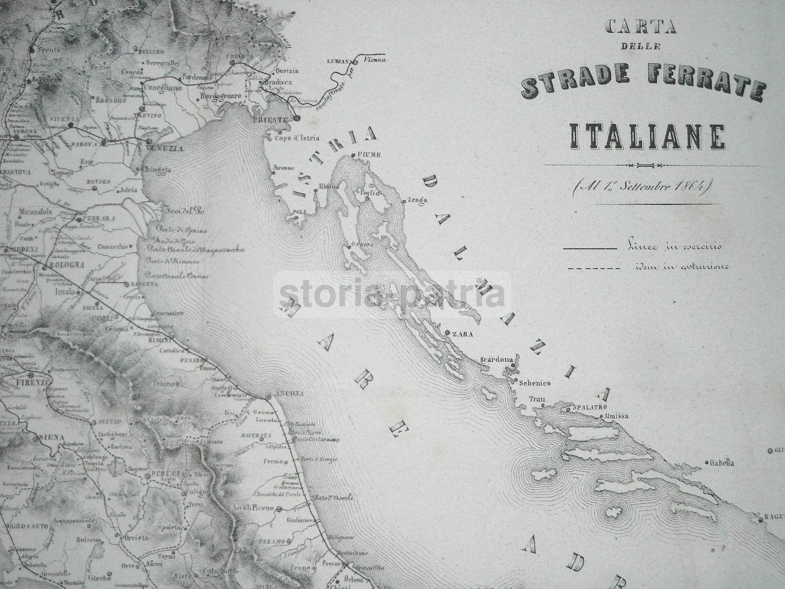 Ferrovie Italiane Al 1864, Strade Ferrate, Adriatiche, Siciliane, Sarde, Tirreniche immagine 1