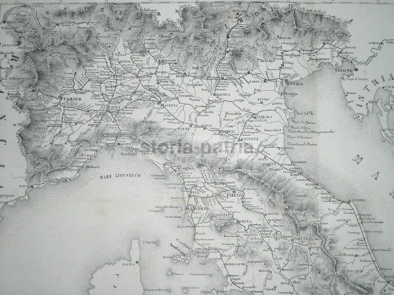 Ferrovie Italiane Al 1864, Strade Ferrate, Adriatiche, Siciliane, Sarde, Tirreniche immagine 2