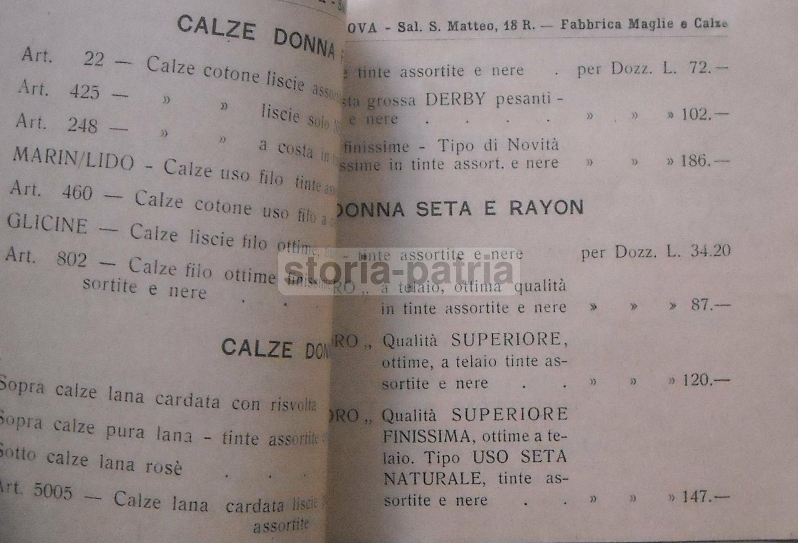 Genova, Maglieria, Calze, Ventriere, Sottane, Costumini, Scialli, Traverso, Colonie, 1938 immagine 2
