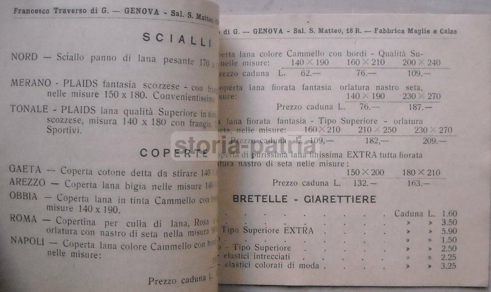Genova, Maglieria, Calze, Ventriere, Sottane, Costumini, Scialli, Traverso, Colonie, 1938 immagine 3