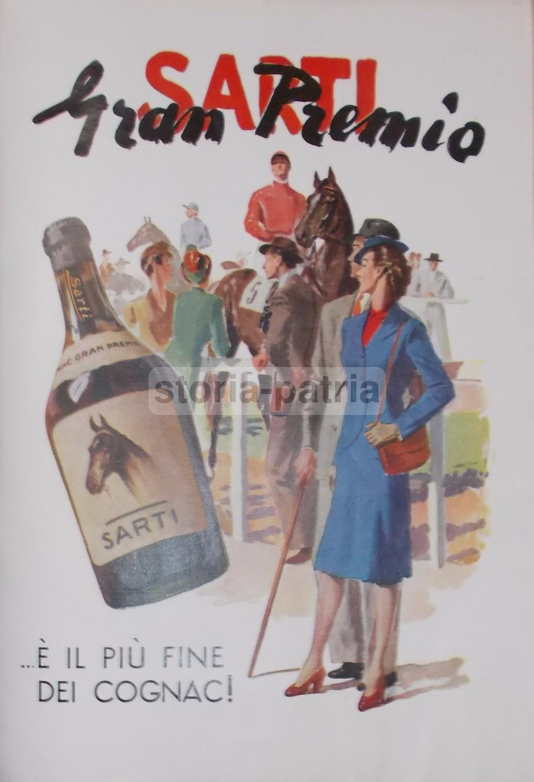 Liquori, Cognac, Sarti, Gran Premio, Bella Illustrazione Pubblicitaria, Ippica, Corse immagine 2
