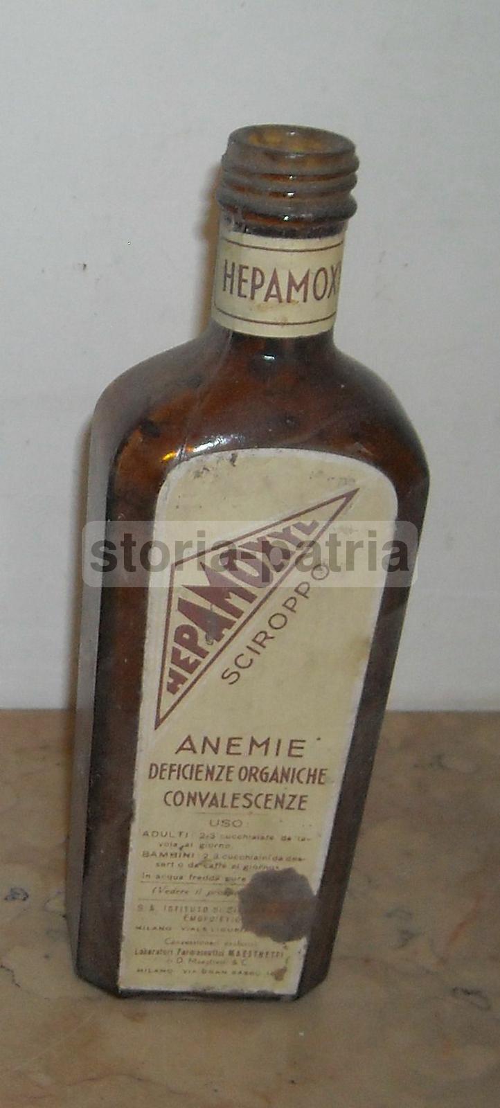 Medicina, Farmacia, Bottiglia Per Medicinali, Anemie, Hepamoxyl, Maestretti, Milano immagine 1
