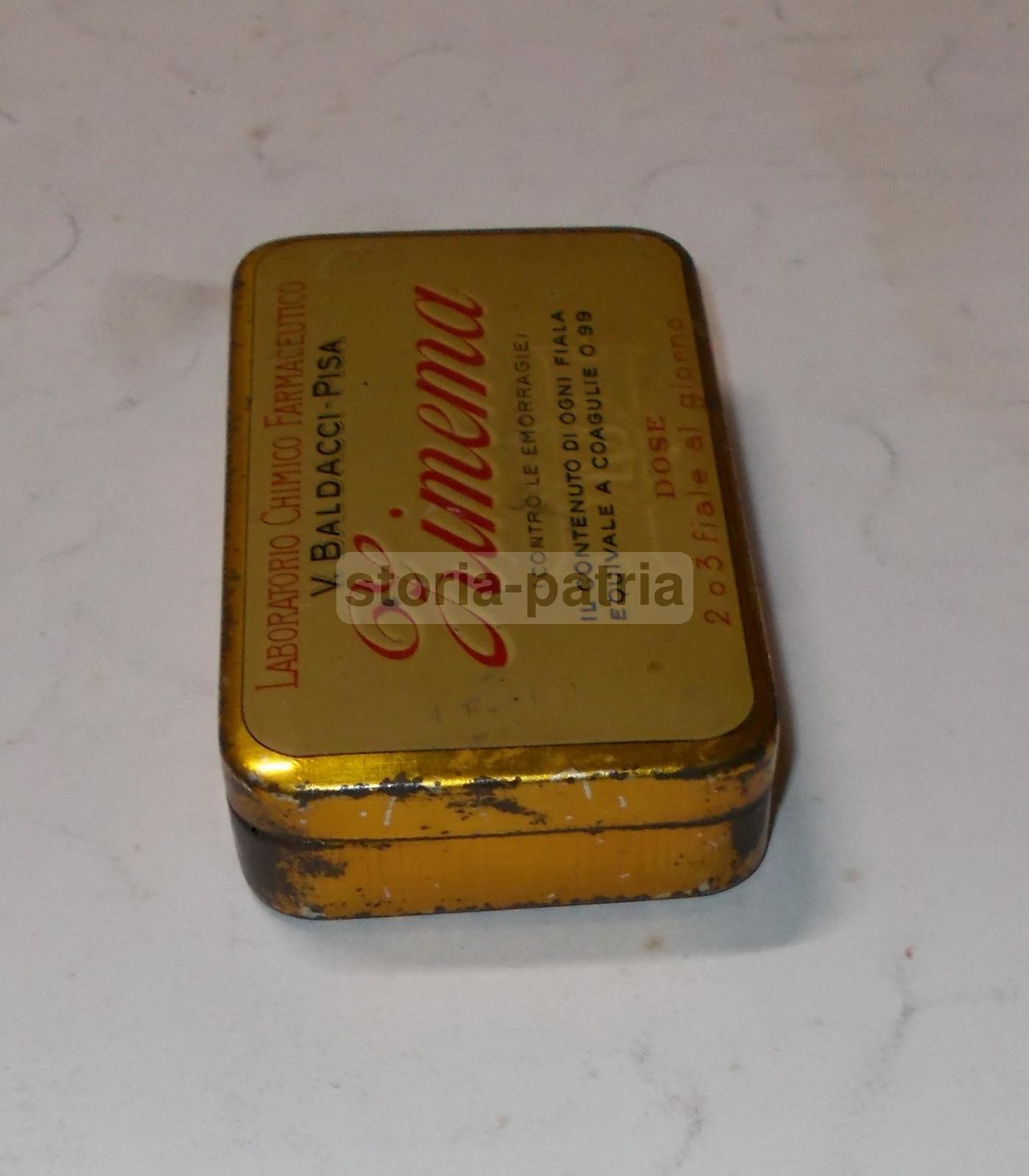 Medicina, Farmacia, Pubblicitaria Farmaceutica, Emorragie, Pisa, Baldacci, Astuccio immagine 2