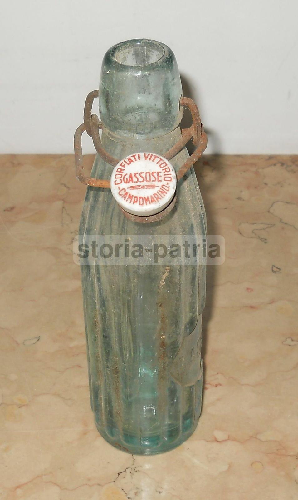 Molise, Campomarino, Bibite, Gassosa, Rara Bottiglia d'Epoca, Pubblicitaria, Corfiati immagine 1