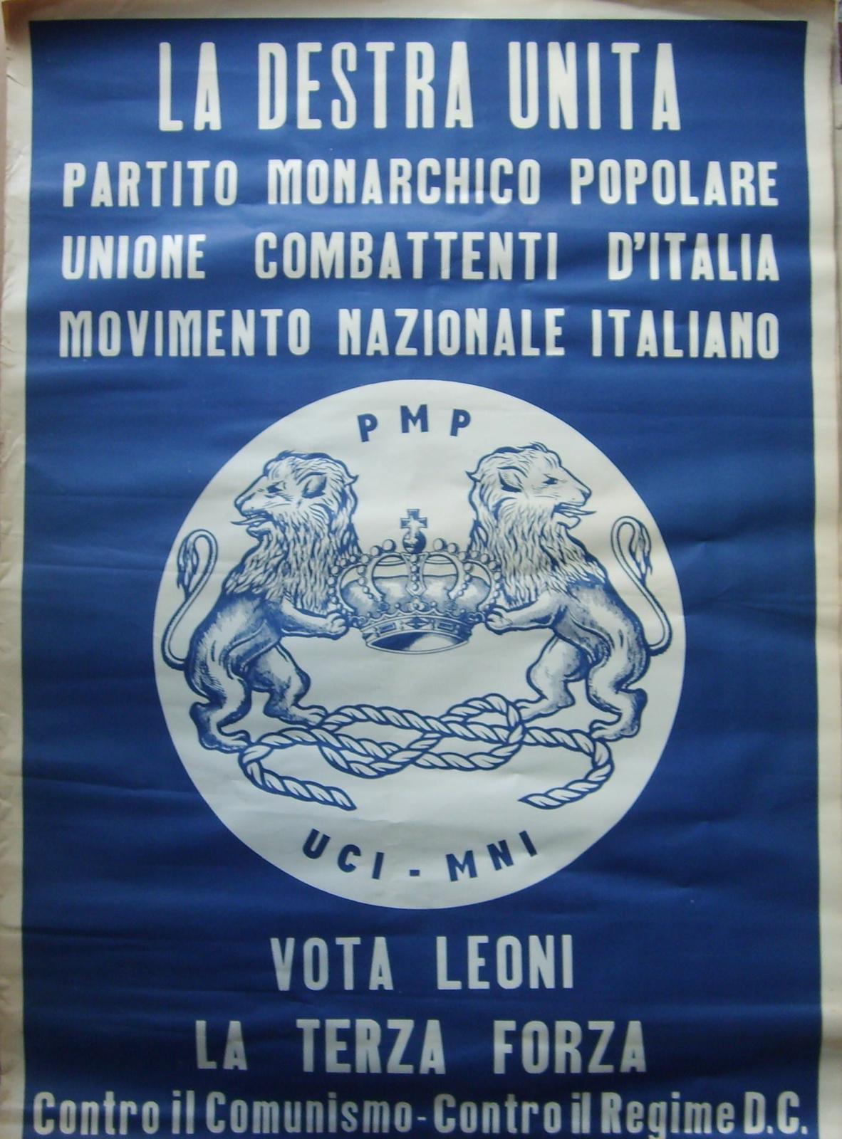 Monarchia, Propaganda Elettorale, Savoia, Araldica, Vecchio Manifesto Pubblicitario immagine 3