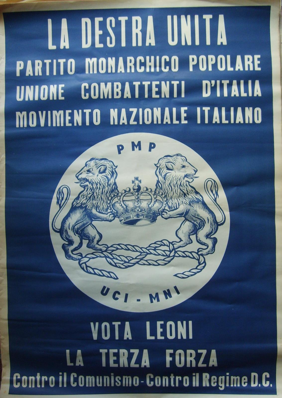 Monarchia, Propaganda Elettorale, Savoia, Araldica, Vecchio Manifesto Pubblicitario immagine 4