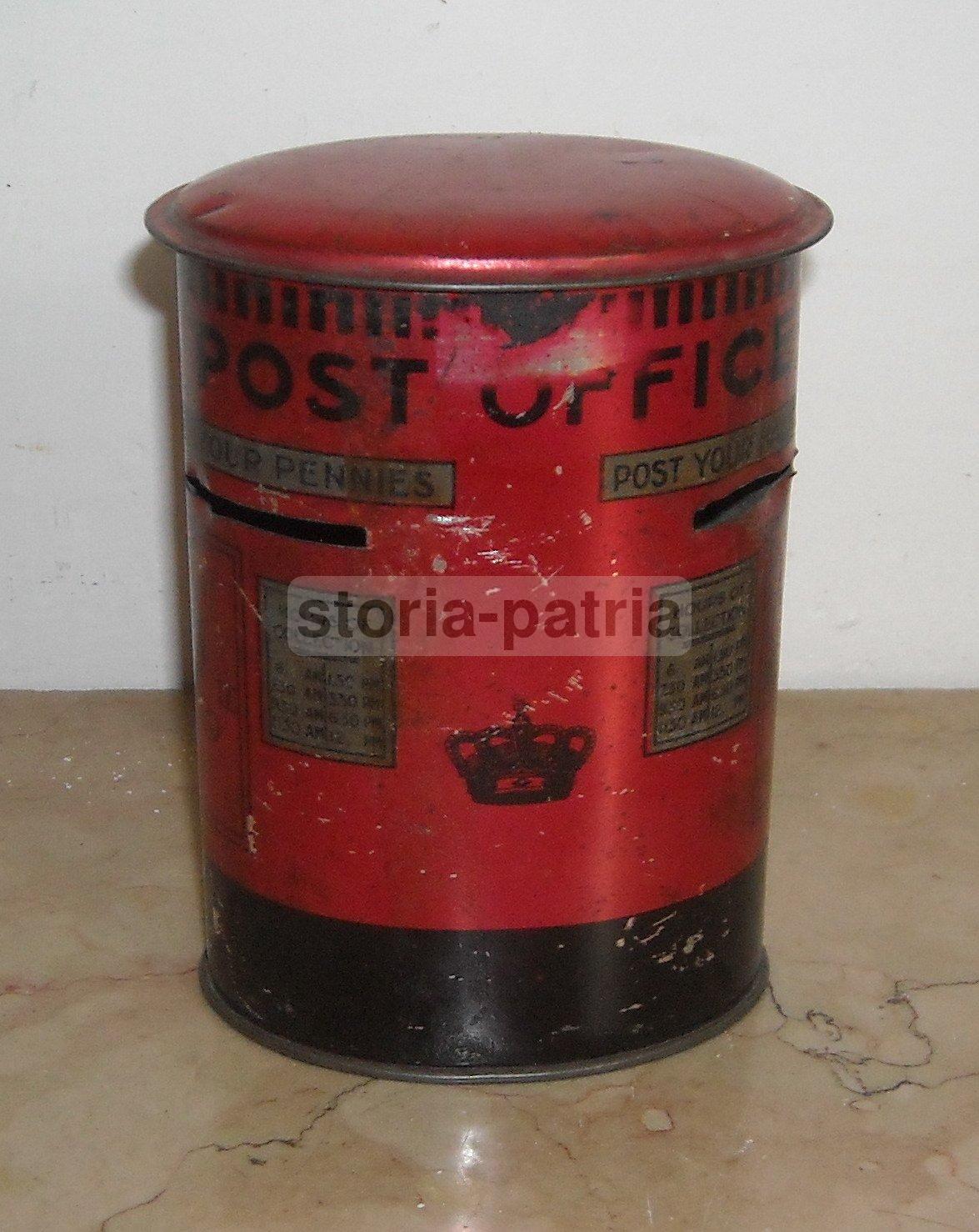 Poste, Cassetta Postale Inglese, Grazioso Soprammobile d'Epoca, Monete, Salvadanaio immagine 4