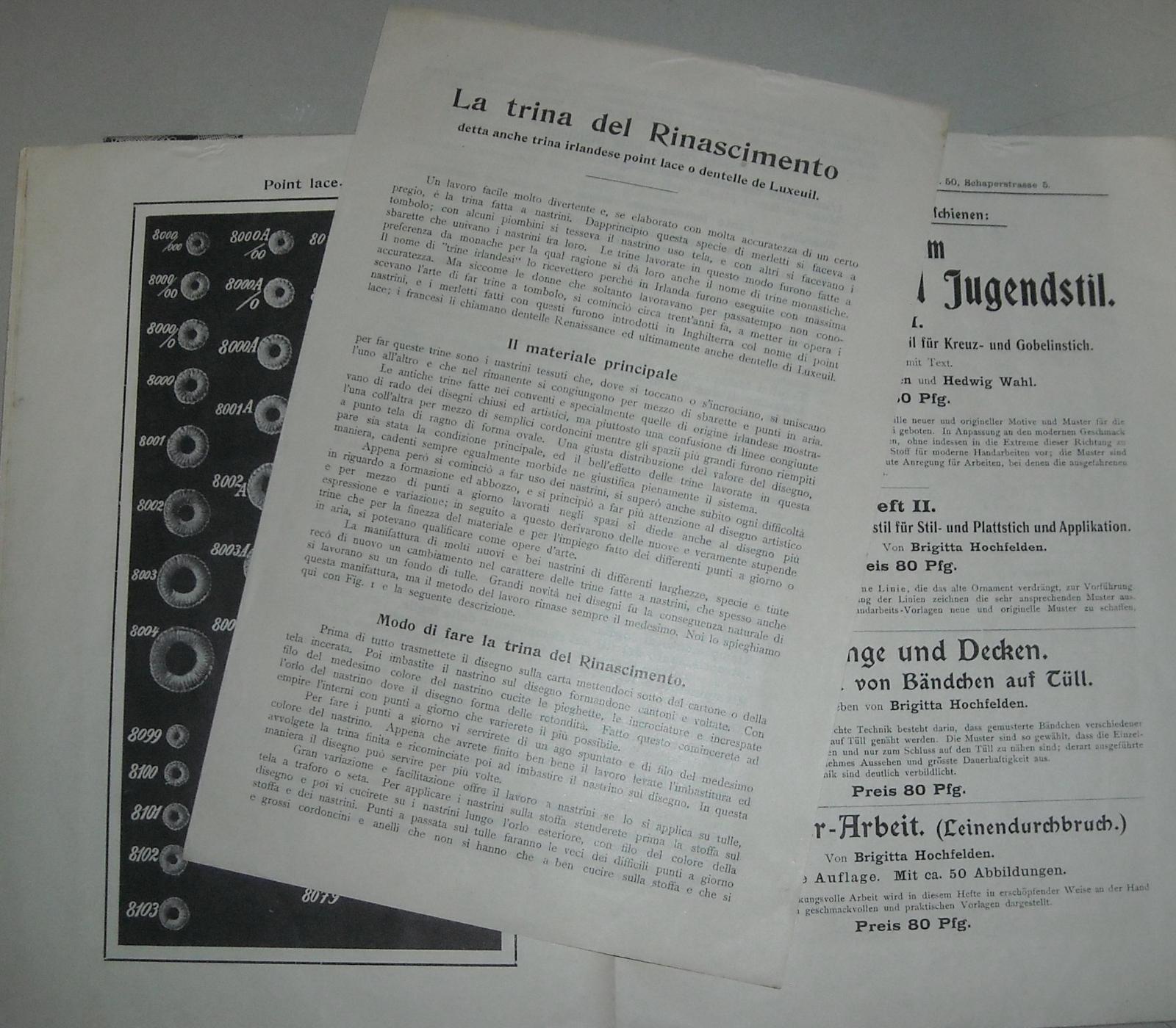Ricami, Merletti, Sartoria, Manuale Illustrato, Pubblicitaria d'Epoca, Berlino, Milano immagine 2