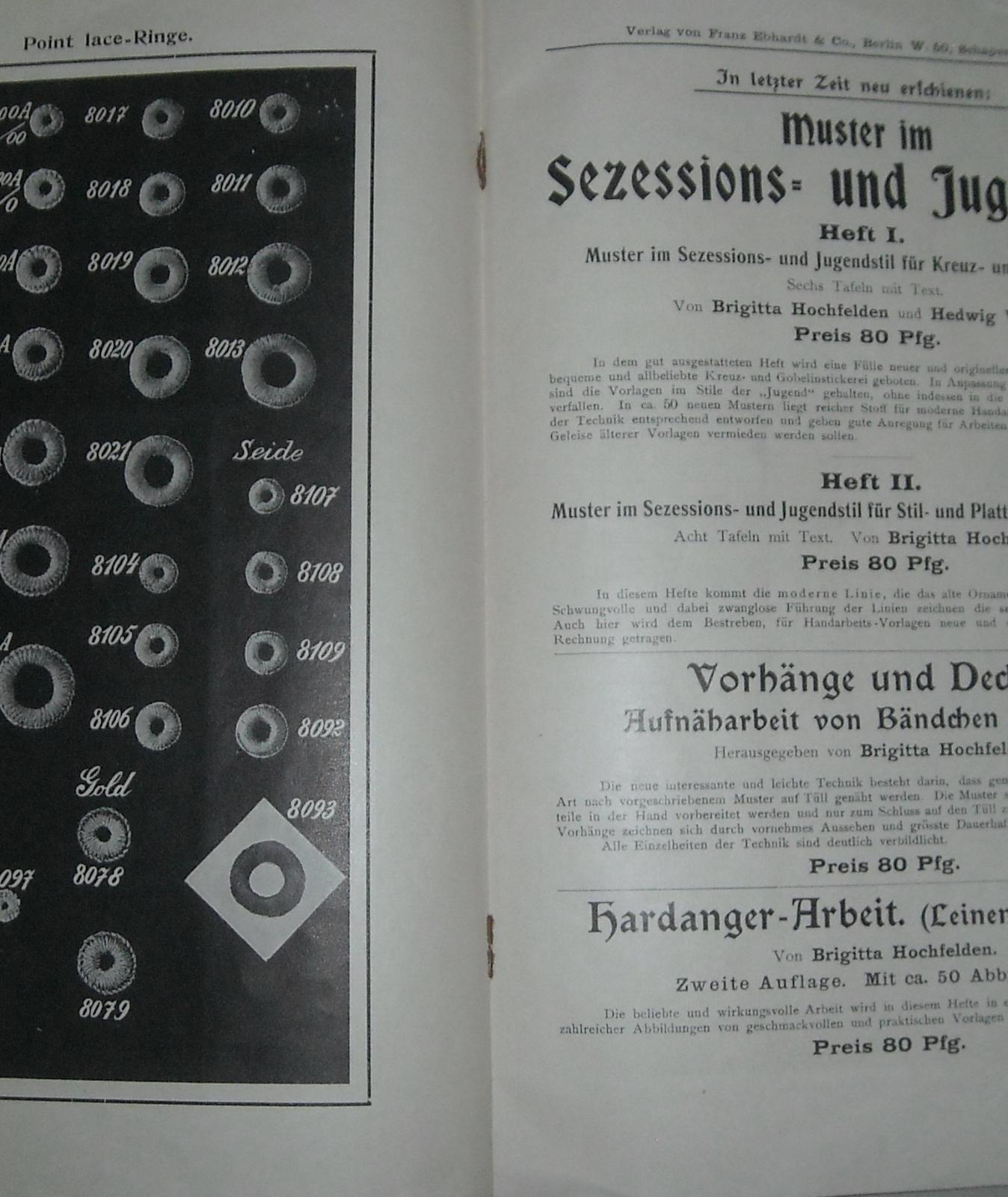 Ricami, Merletti, Sartoria, Manuale Illustrato, Pubblicitaria d'Epoca, Berlino, Milano immagine 13