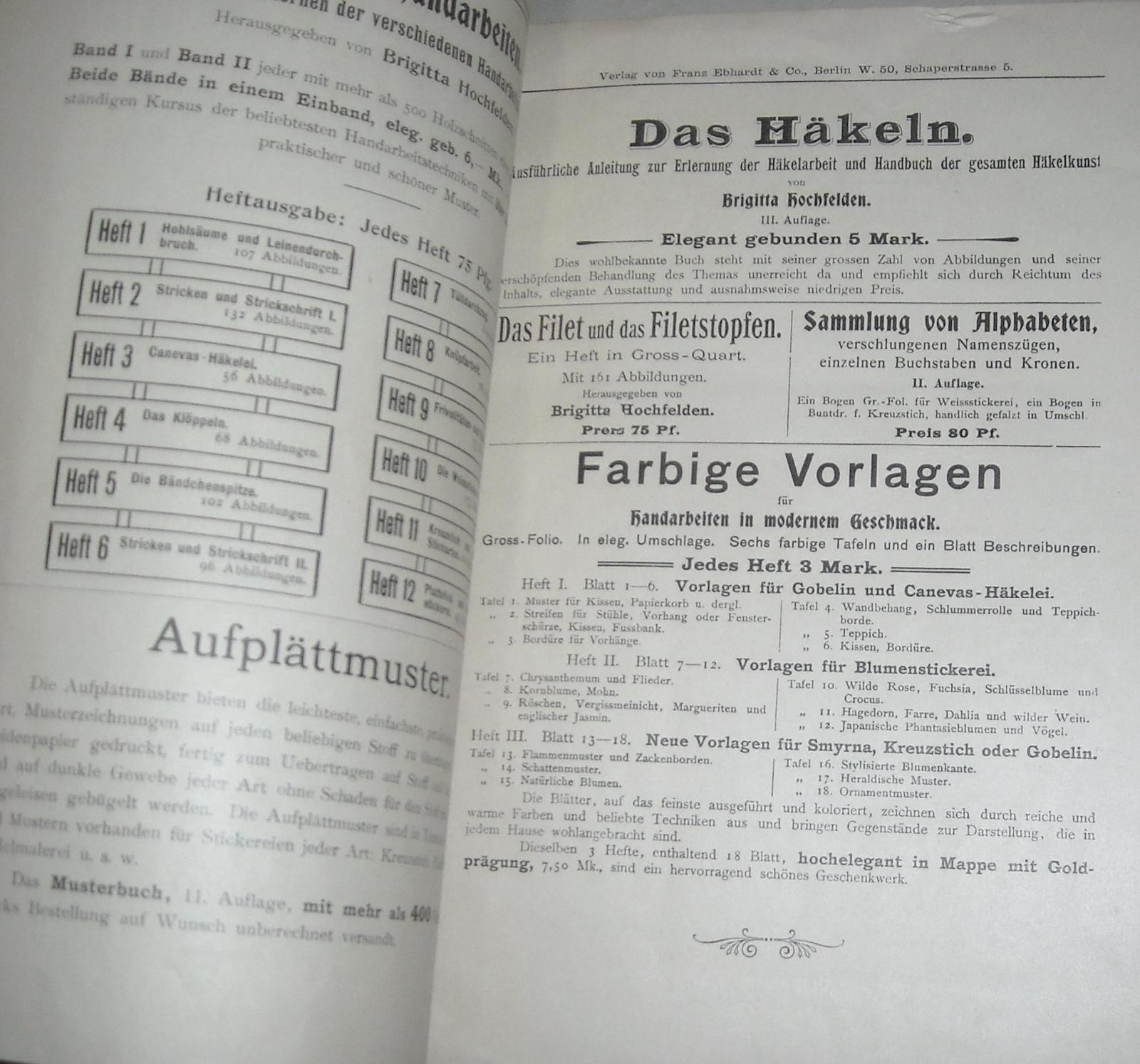 Ricami, Merletti, Sartoria, Manuale Illustrato, Pubblicitaria d'Epoca, Berlino, Milano immagine 14