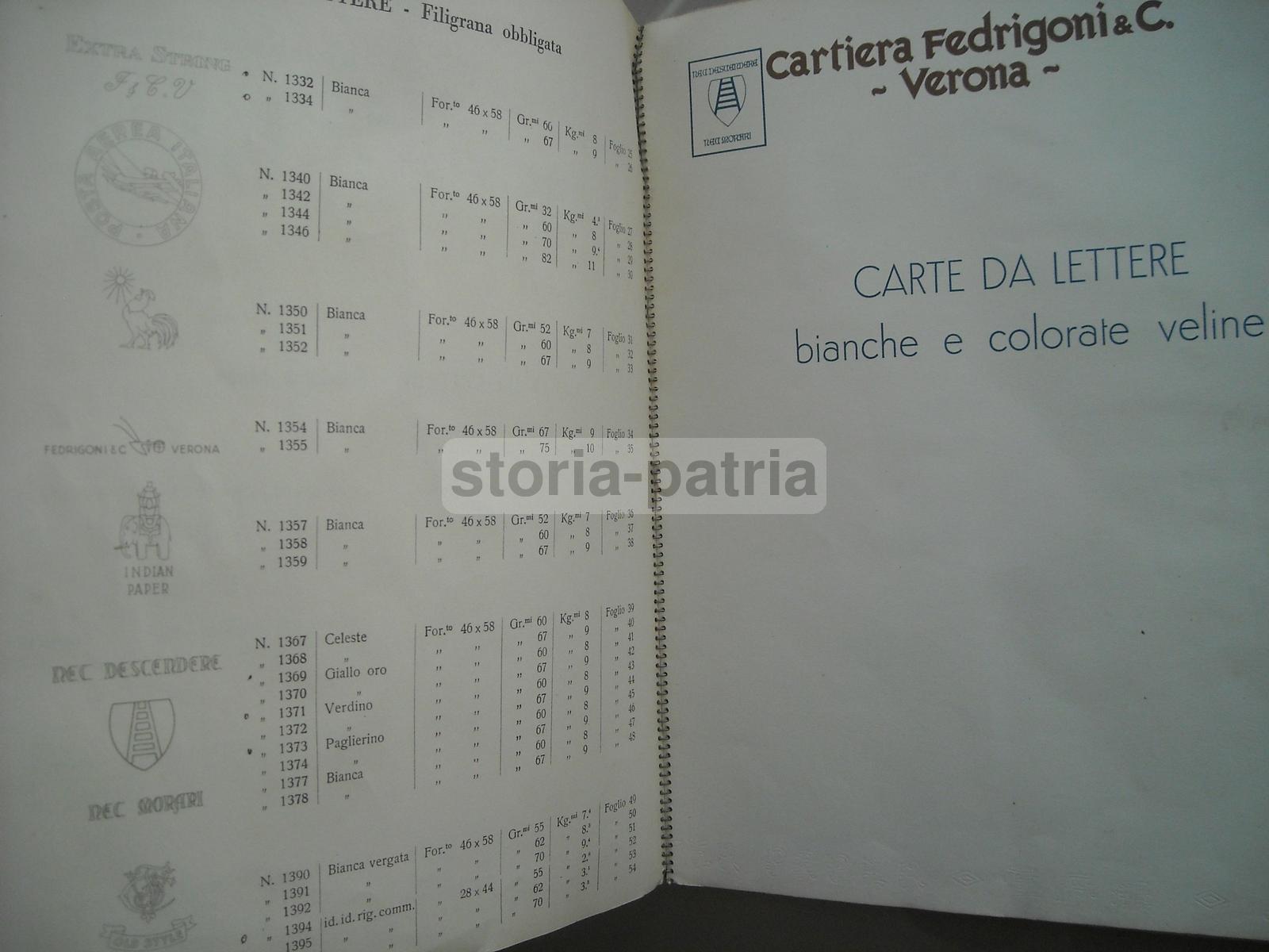 Scrittura, Filigrana, Carta Da Lettera, Verona, Fedrigoni, Album Catalogo, Pubblicita immagine 2
