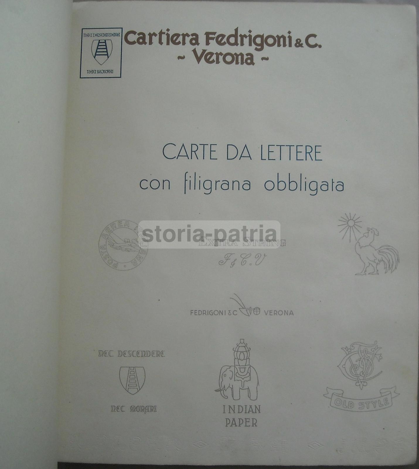 Scrittura, Filigrana, Carta Da Lettera, Verona, Fedrigoni, Album Catalogo, Pubblicita immagine 7
