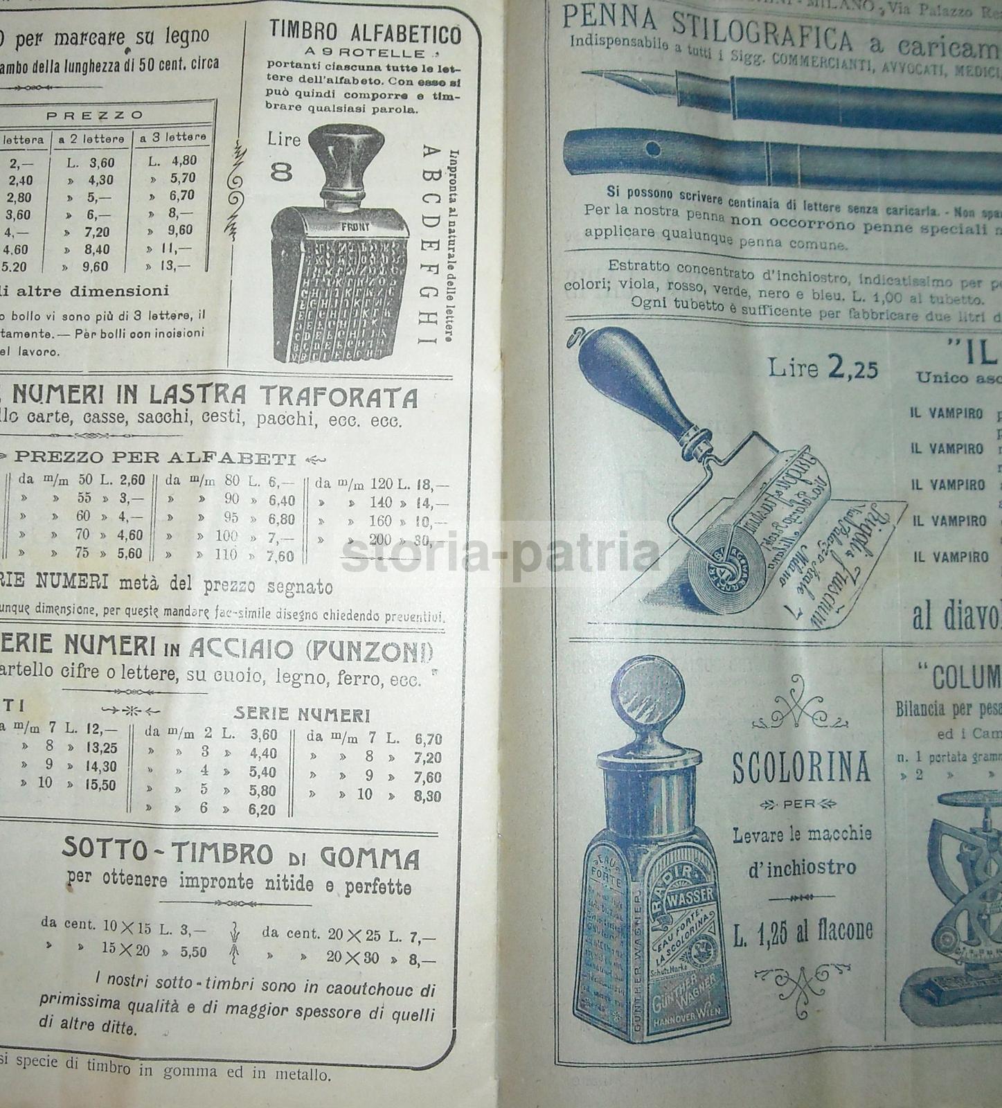Scrittura, Inchiostri, Timbri, Articoli Di Cancelleria, Catalogo Pubblicitario, 1909 immagine 4
