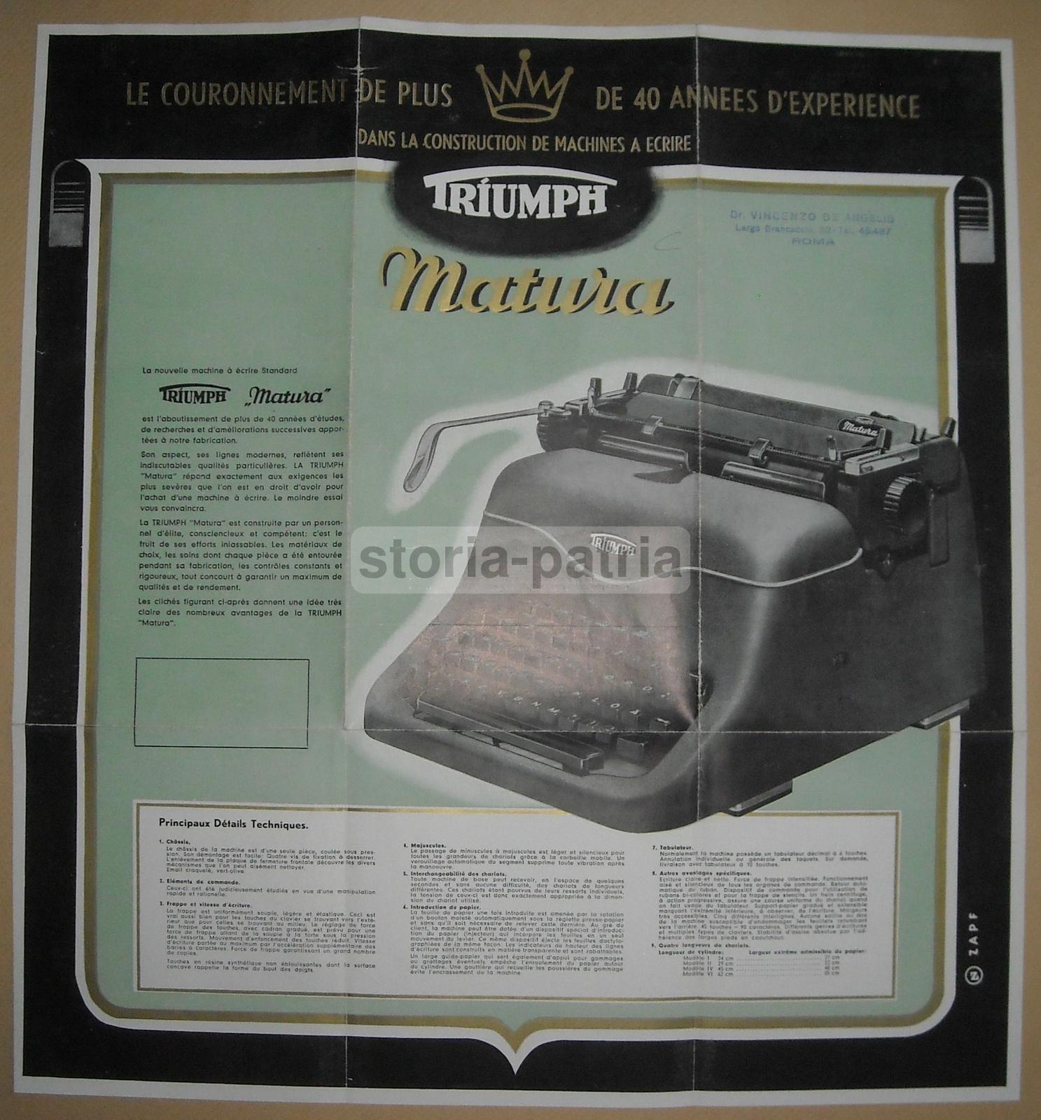 Scrittura, Macchine Da Scrivere, Triumph Matura, Volantino Pubblicitario, Illustrato immagine 2