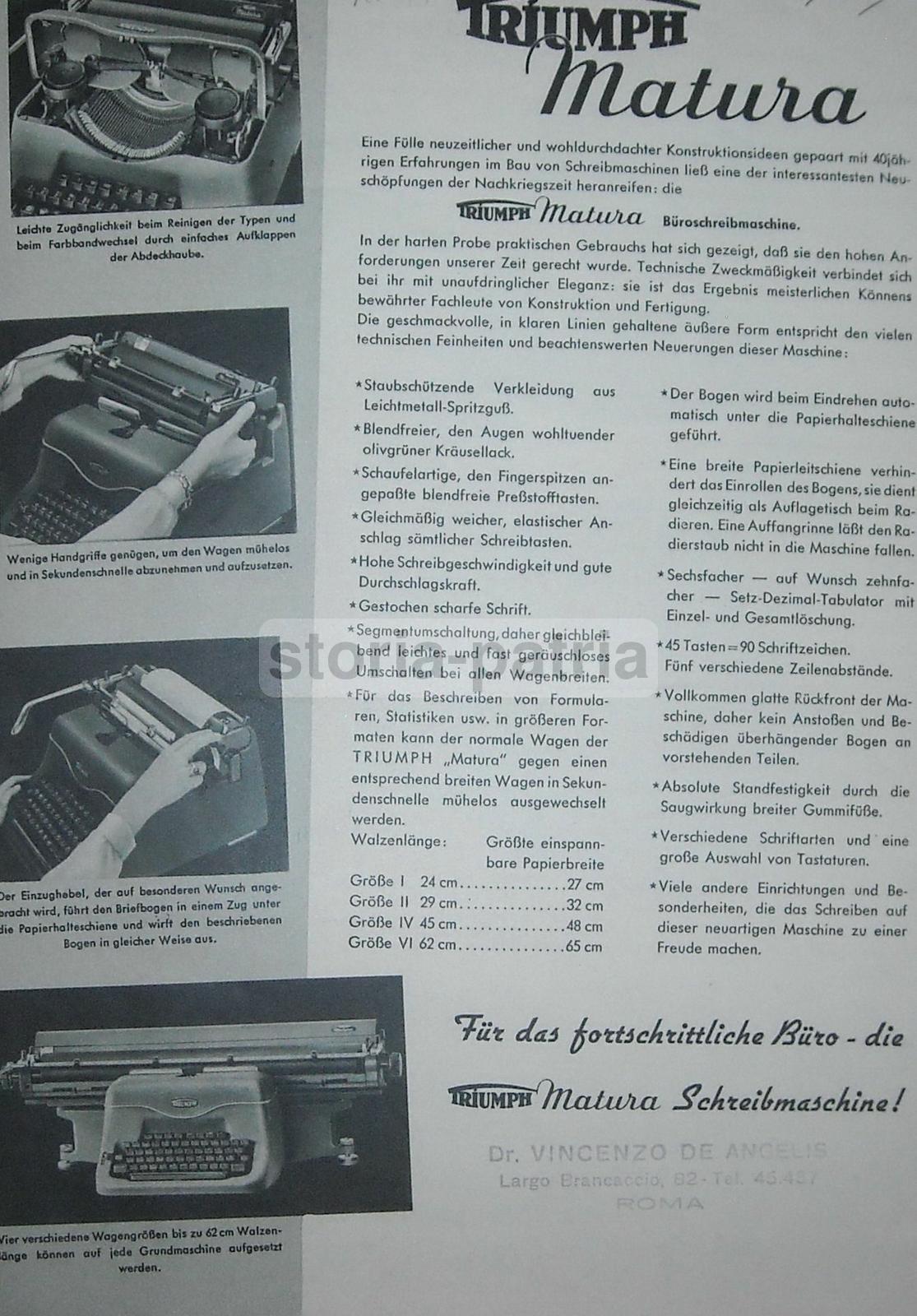 Scrittura, Macchine Da Scrivere, Triumph, Volantino Pubblicitario, Da Collezione immagine 1