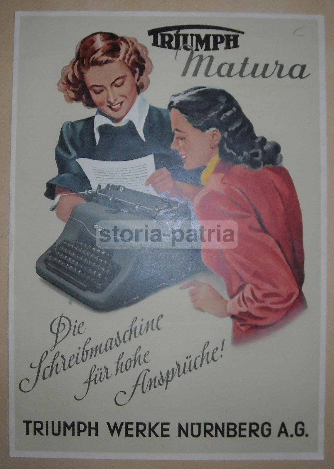 Scrittura, Macchine Da Scrivere, Triumph, Volantino Pubblicitario, Da Collezione immagine 2