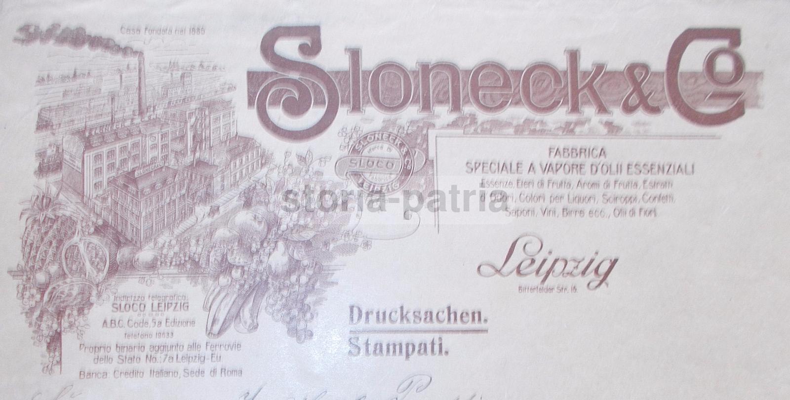 Sloneck, Leipzig, Busta Pubblicitaria, Olii Essenziali, Essenze, Liquori, Filatelia immagine 1