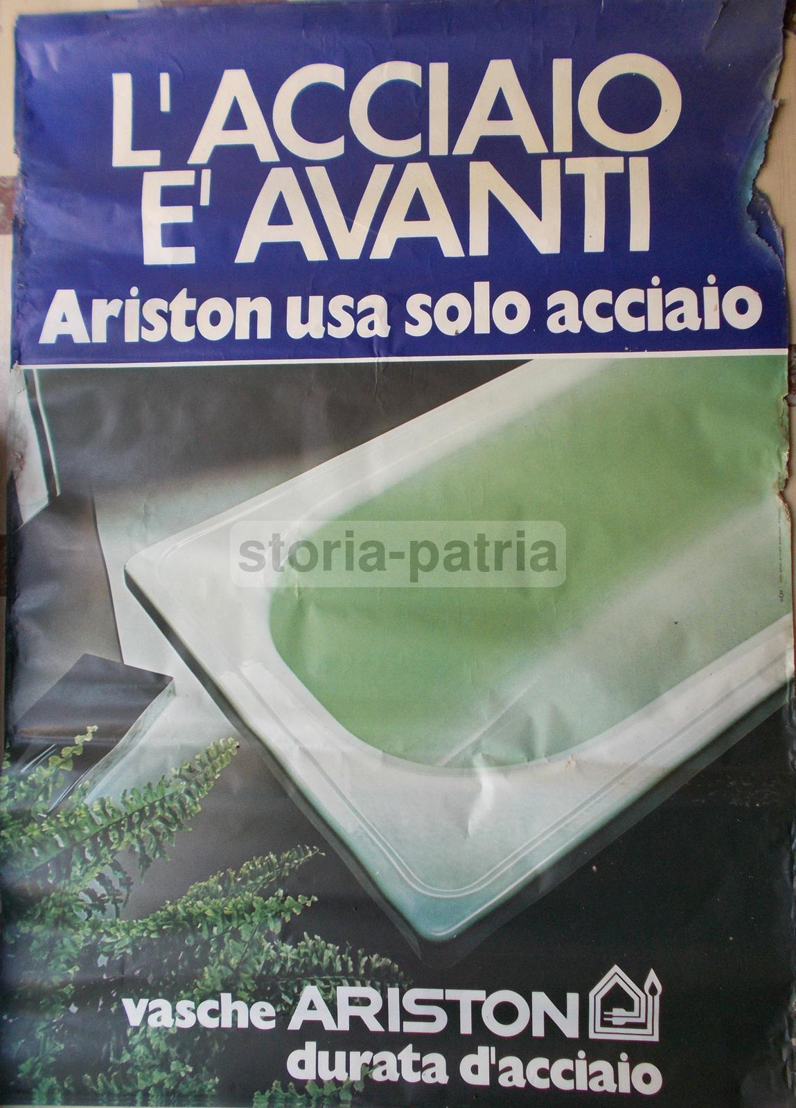 Tecnica, Sanitaria, Vasche Da Bagno, Acciaio, Ariston, Grande Manifesto Pubblicitario immagine 1