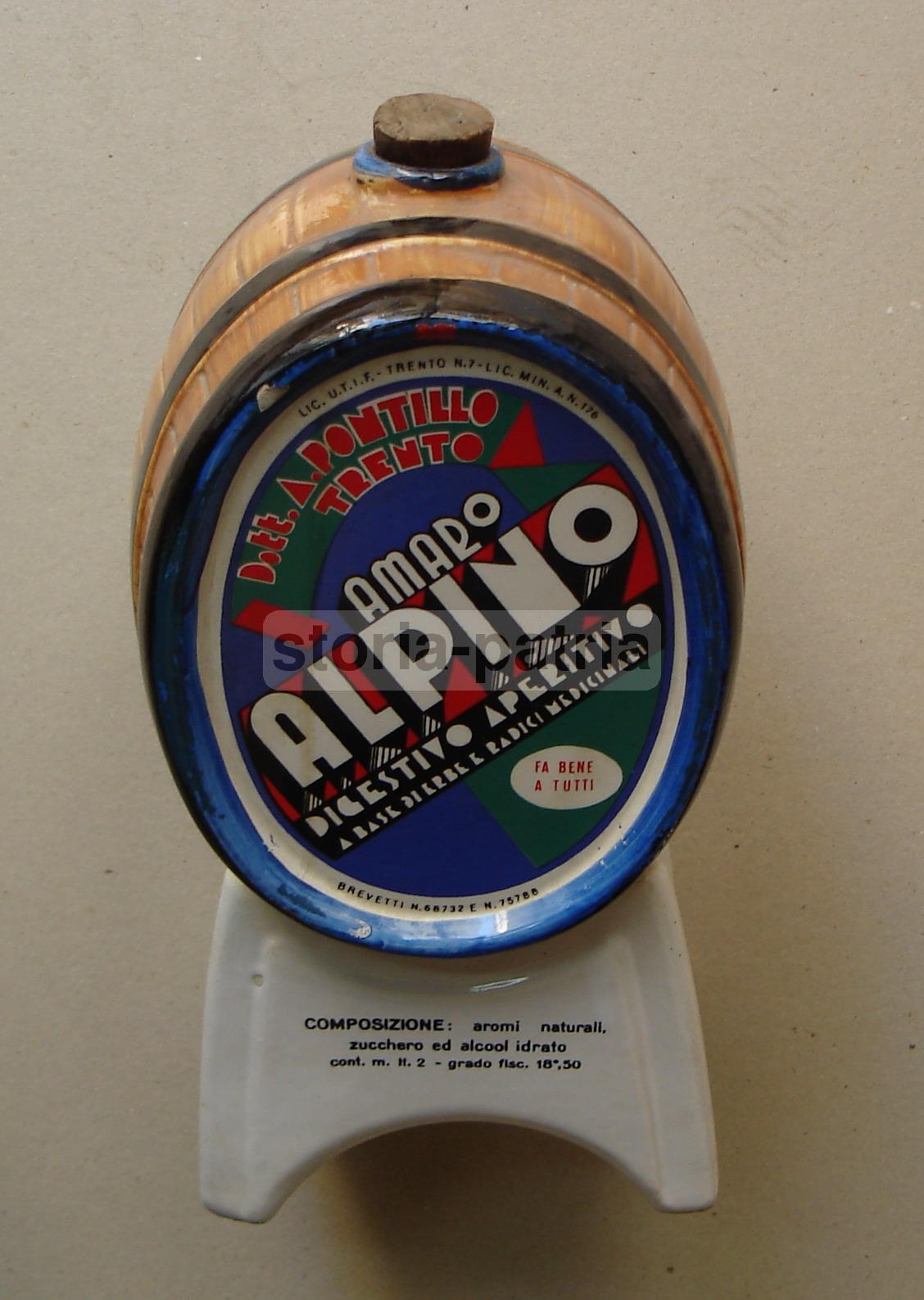 Trento, Alpi, Erboristeria, Amaro, Pontillo, Bella Ceramica Pubblicitaria, Decorativa immagine 3