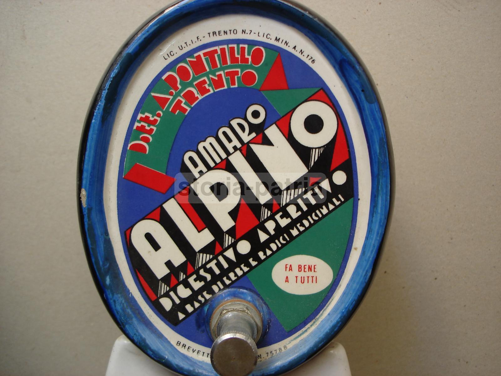 Trento, Alpi, Erboristeria, Amaro, Pontillo, Bella Ceramica Pubblicitaria, Decorativa immagine 5