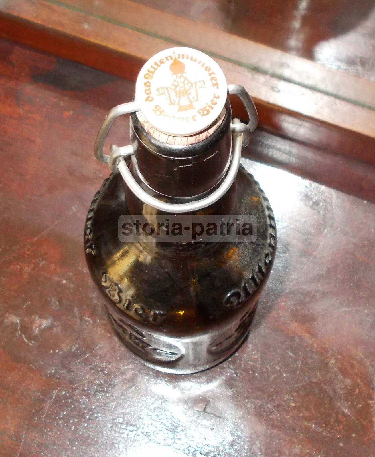 Vetro Pubblicitario, Birra, Bottiglia Da Collezione, Scritte E Decorazioni, Marrone immagine 1